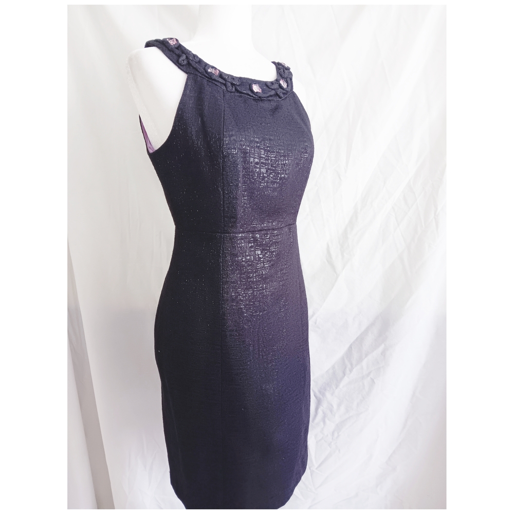 dressbarn Black Textured Midi Dress